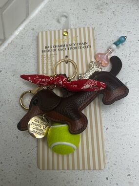 Dachshund Bag Keychain Charm BNWT